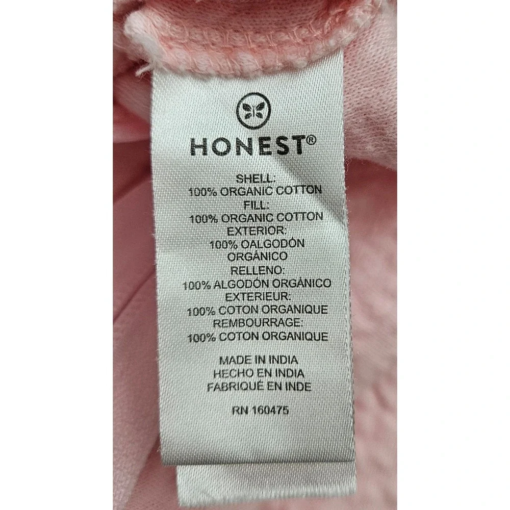 Honest Baby Size 0-6 Month Pink Organic Cotton Wearable Blanket Sleep Sack Small
